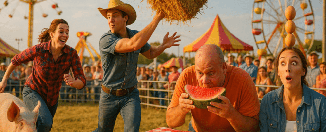 What are some unusual contests at county fairs