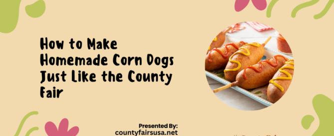 Homemade corn dogs county fair style recipe title graphic